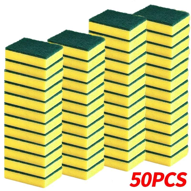 Heavy-Duty Double Sided Magic Sponge for Kitchen and Motorcycle Cleaning - Multi-Color Options