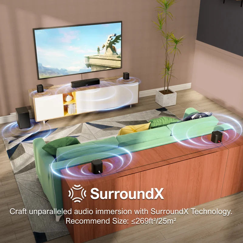7.1 Channel Soundbar for TV with Subwoofer & Wireless Surround Speakers, Home Theater System, App Control
