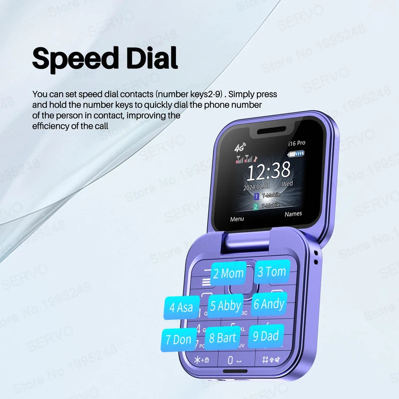 Mini Foldable GSM/4G LTE Mobile Phone with Dual SIM & Call Recording