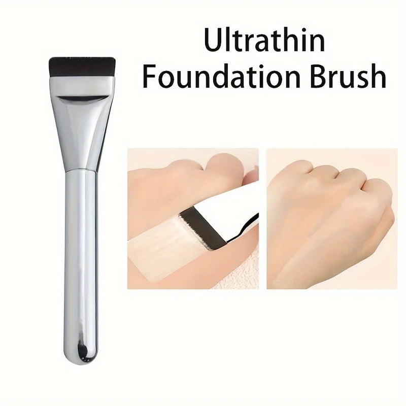 Multi-Use Face Foundation Brush - Hypoallergenic Nylon Bristle Oval Makeup Tool