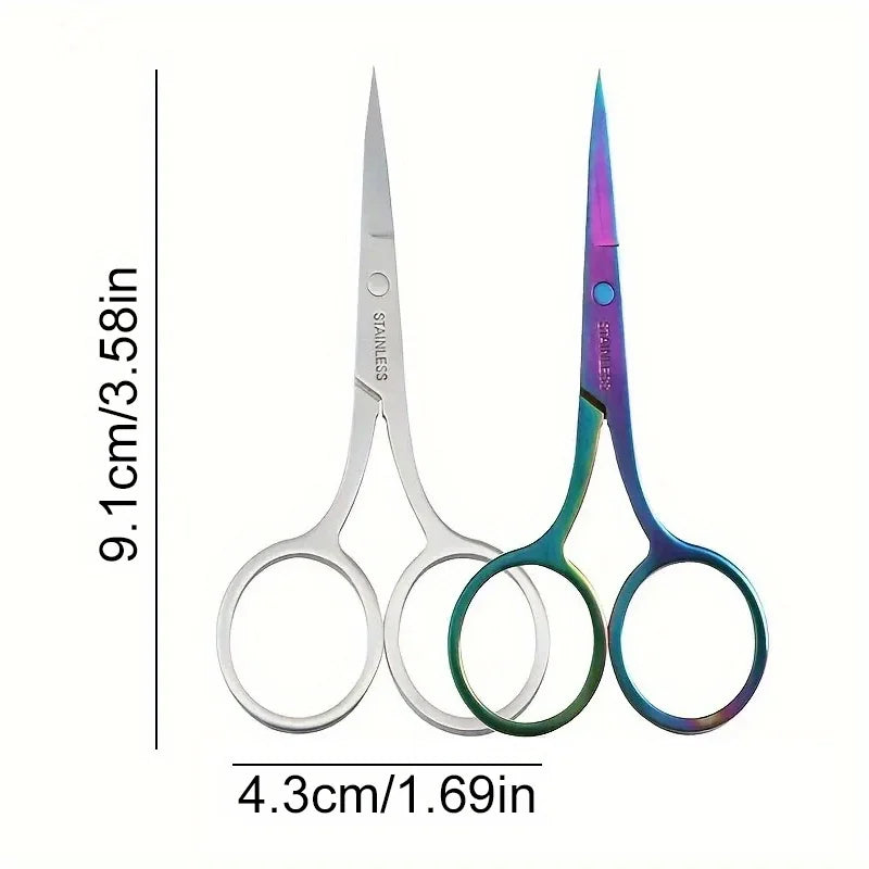 Multi-Function Nail Art & Facial Hair Scissor Set - Manicure, Eyebrow & Eyelash Trimmer
