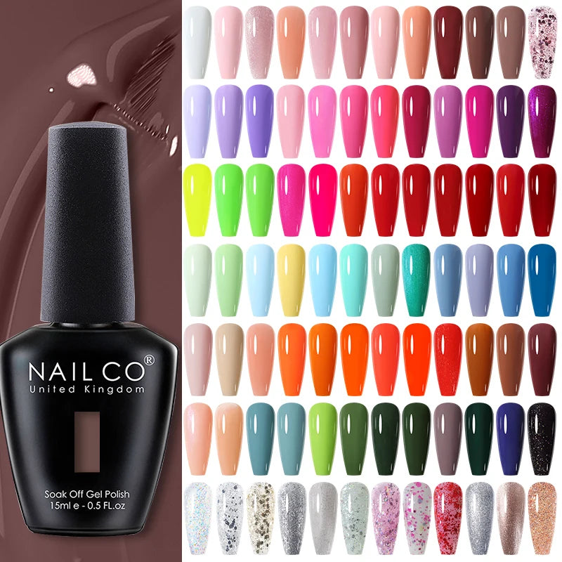 Gel Nail Polish Top & Base Coat Set - 283 Colors UV & LED Curing