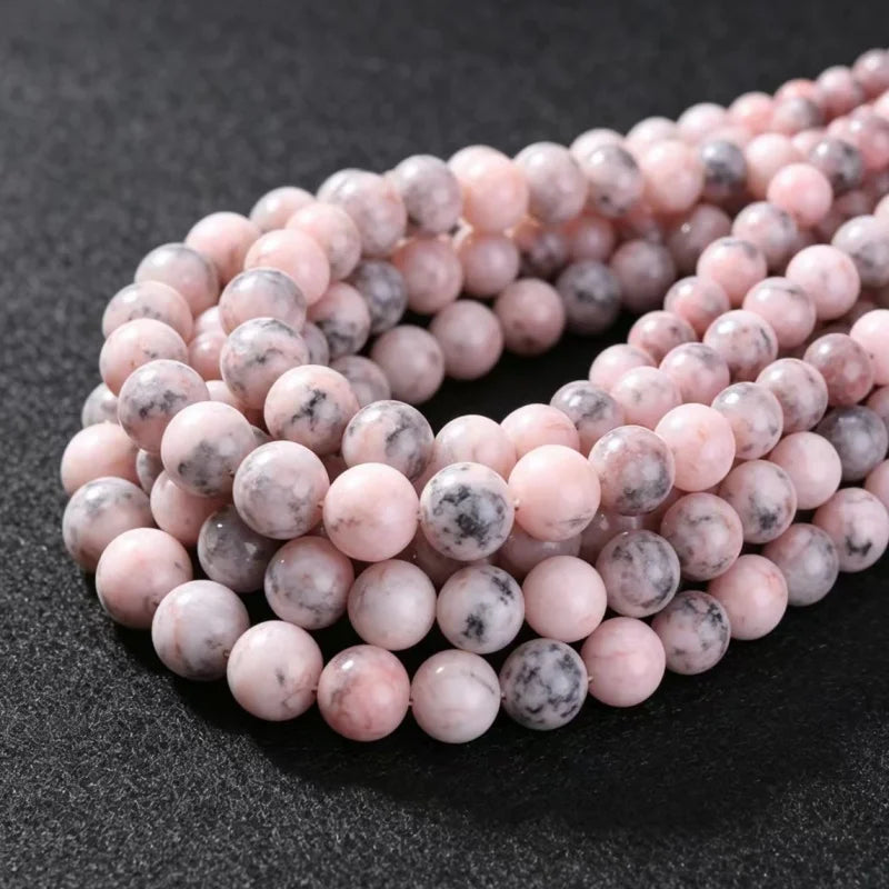 Natural Stone Pink Zebra Jasper Beads - 2mm to 12mm Round Loose Spacer Beads for Jewelry Making