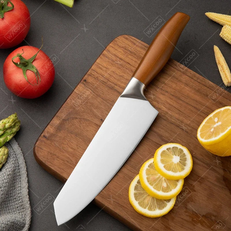 Japanese Santoku Kitchen Knife - Stainless Steel Chef & Fish Fillet Knife