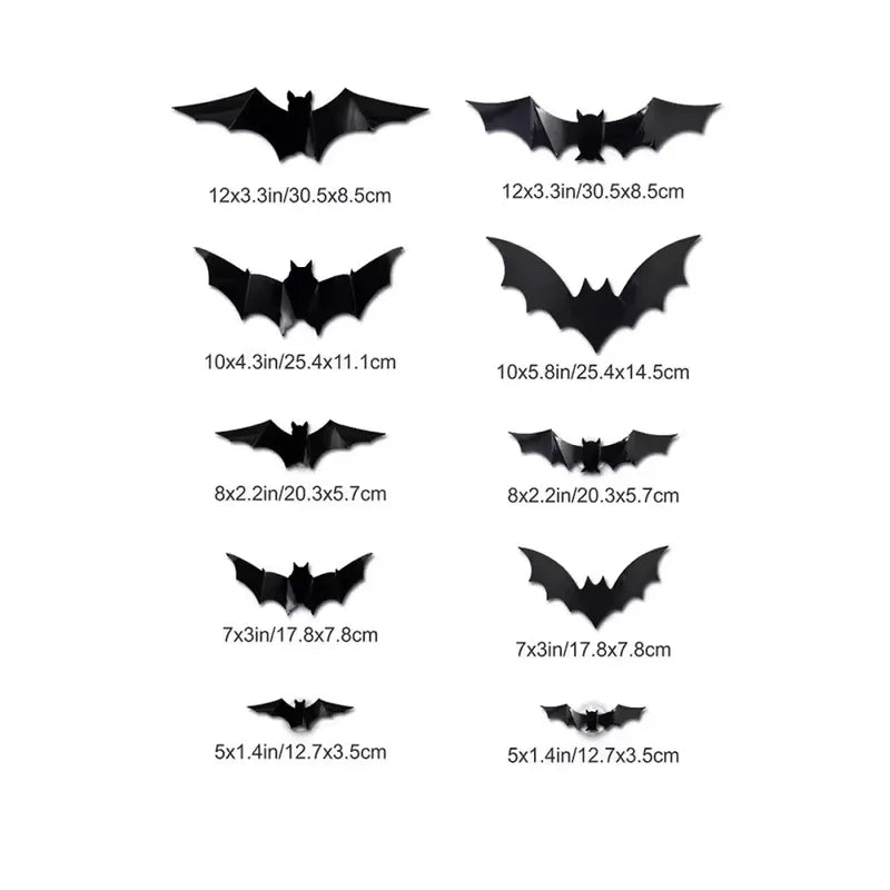 Halloween 3D Stereoscopic Bat Wall Night Light - Eco-Friendly PET Material Decoration Lamp