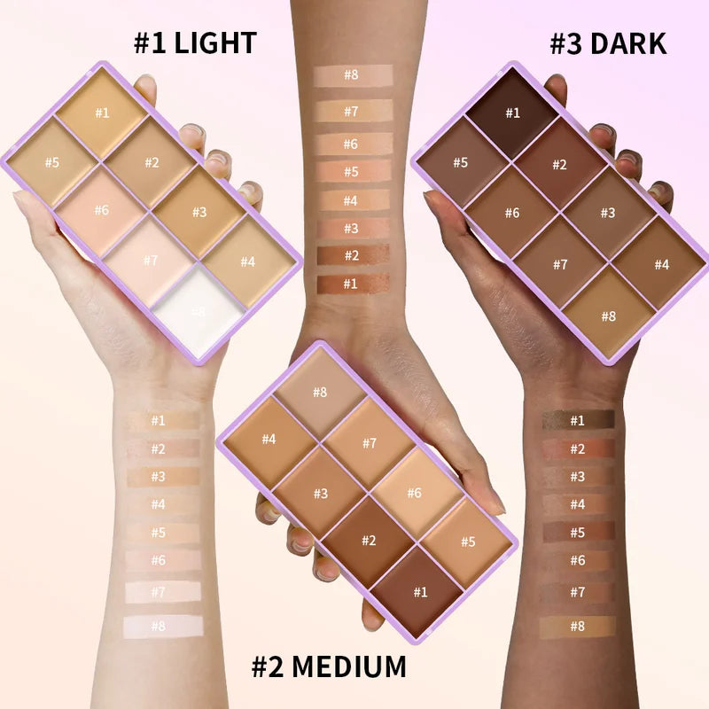 Waterproof Long-Lasting Matte Concealer Palette for Flawless Skin - Multi-Shade