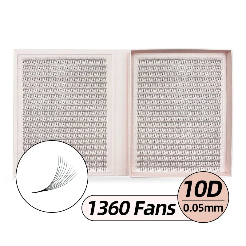 Premade Narrow Volume Eyelash Fans - Ultra Dark, Pointed Base, Long Retention
