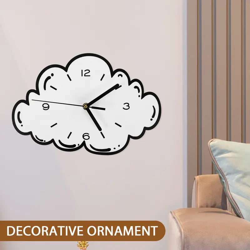 Cloud Wall Clock Silent Acrylic Hanging Decor for Living Room & Bedroom