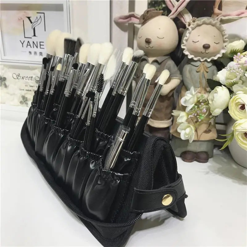 Professional Foldable Waterproof Makeup Brush Organizer Bag - Travel Cosmetic Case with 29 Slots