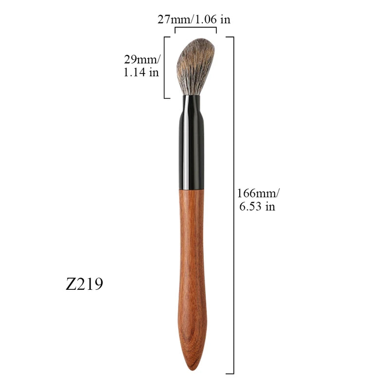 Professional Makeup Brush 219 Soft Goat & Squirrel Hair Blush Contour Brush Rosewood Handle