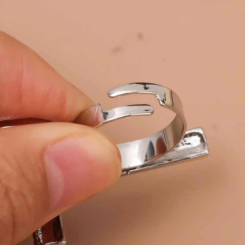 Two Finger Cross Ring for Women Men Punk Gothic Jewelry Trendy Vintage Open Ring