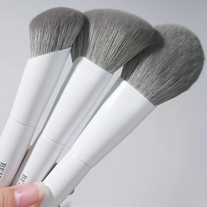 Professional Vegan Makeup Brush Set 12 Pcs - Eco-Friendly Synthetic Brushes for Face & Eyes