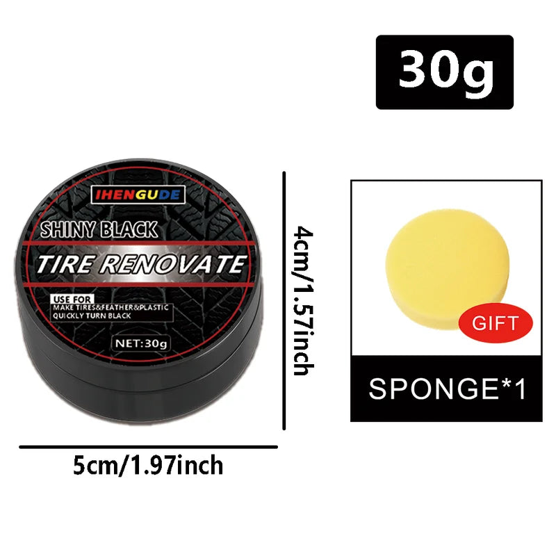 Car Tire Coating Wax 30g Tire Shine Paste for Rubber Parts Anti-Aging