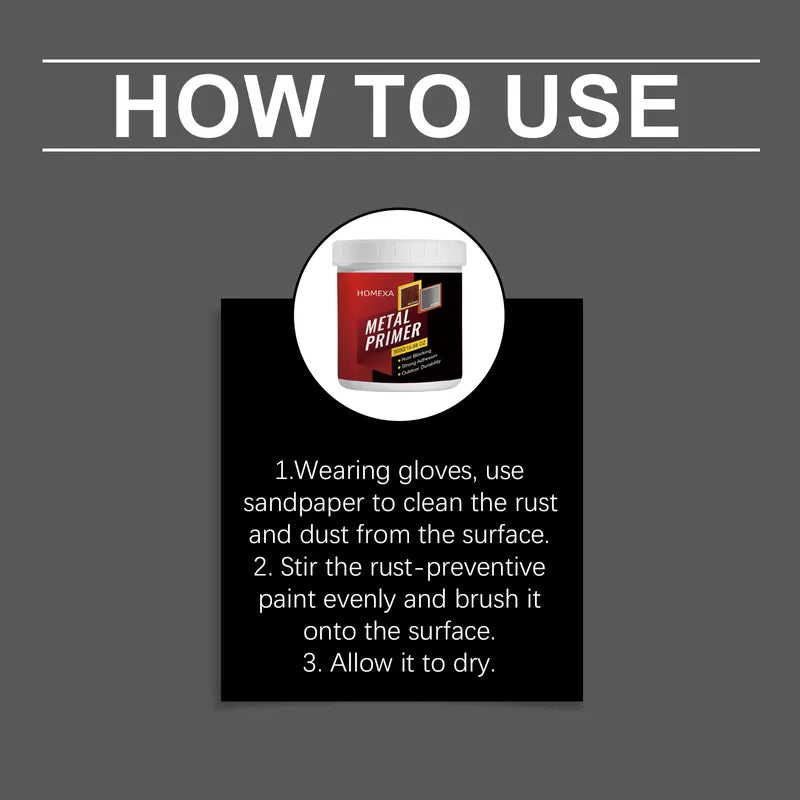 Anti-Rust Metal Primer for Iron Gates & Steel Railings - High Adhesion Outdoor Paint
