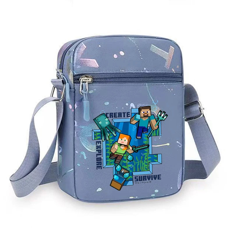 Game Themed Cartoon Shoulder Bag for Men - Style Crossbody Bag with Mobile Phone Storage