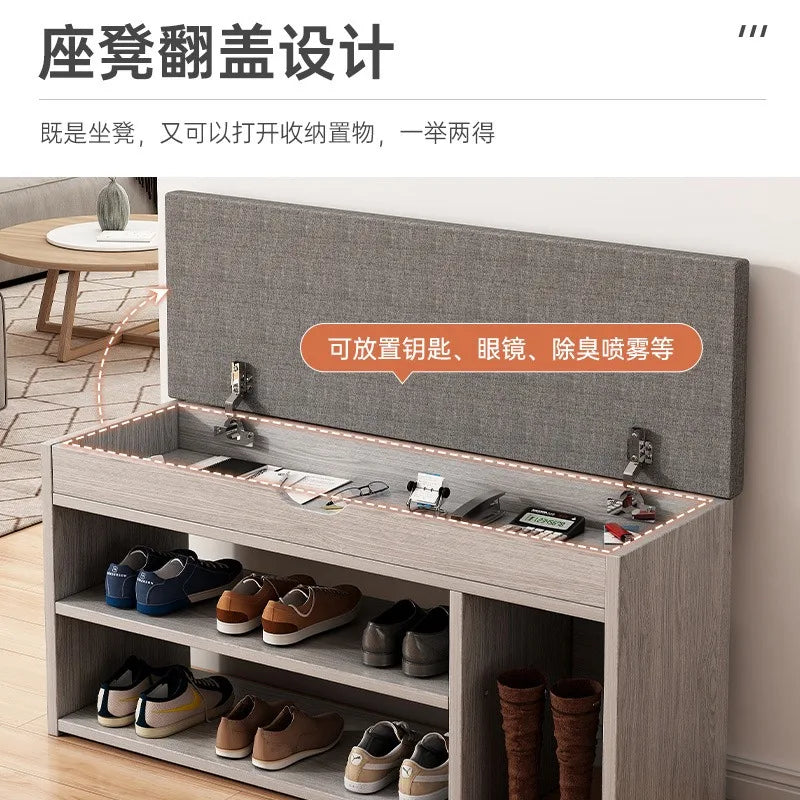 Multi-Color Shoe Change Stool with Integrated Storage for Entryway