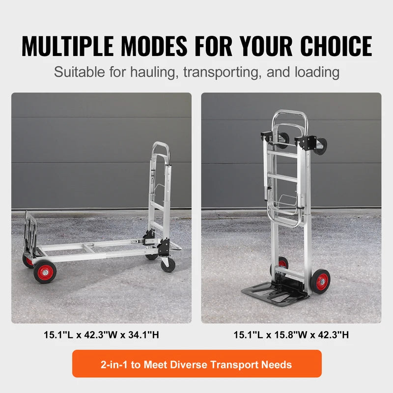400 lbs Folding Hand Truck Dolly Utility Cart with Wheels for Moving & Warehouse