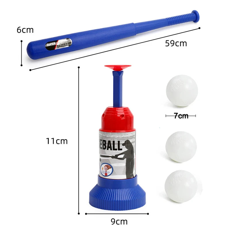 Adjustable Automatic Baseball Pitching Machine Kids Outdoor Sports Toy Set