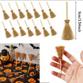Mini Witch Hat & Broom Set for Halloween Party Decor - 10-50Pcs