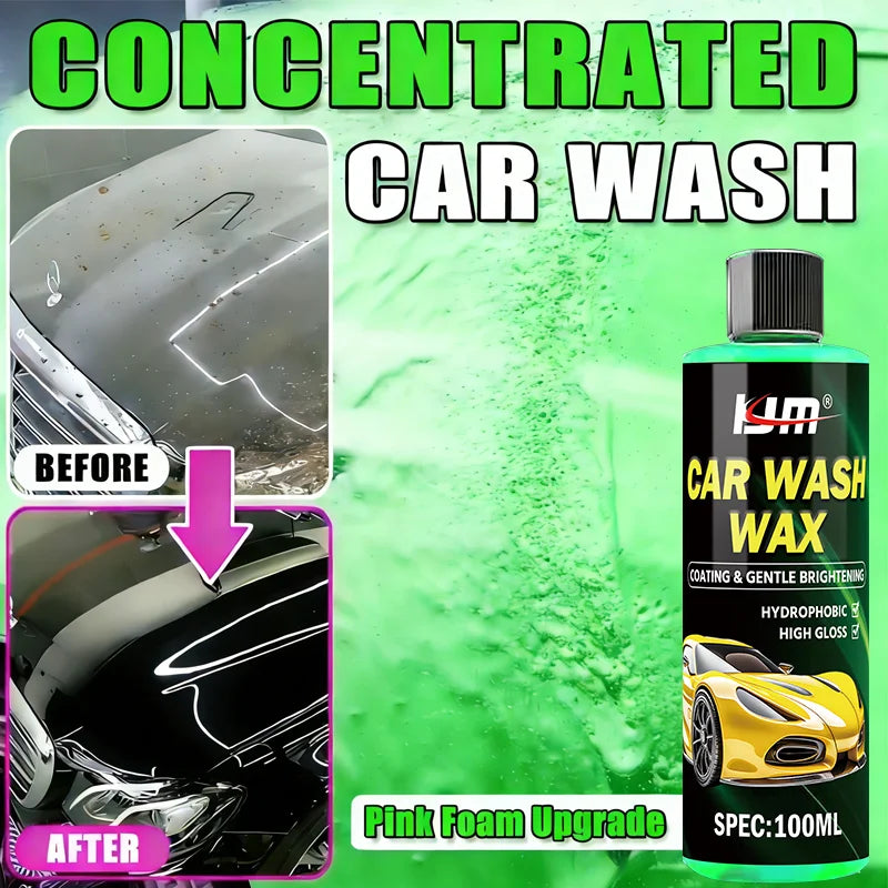 Concentrated Car Wash Wax Shampoo - 100ML High Foam Auto Detailing Cleaner