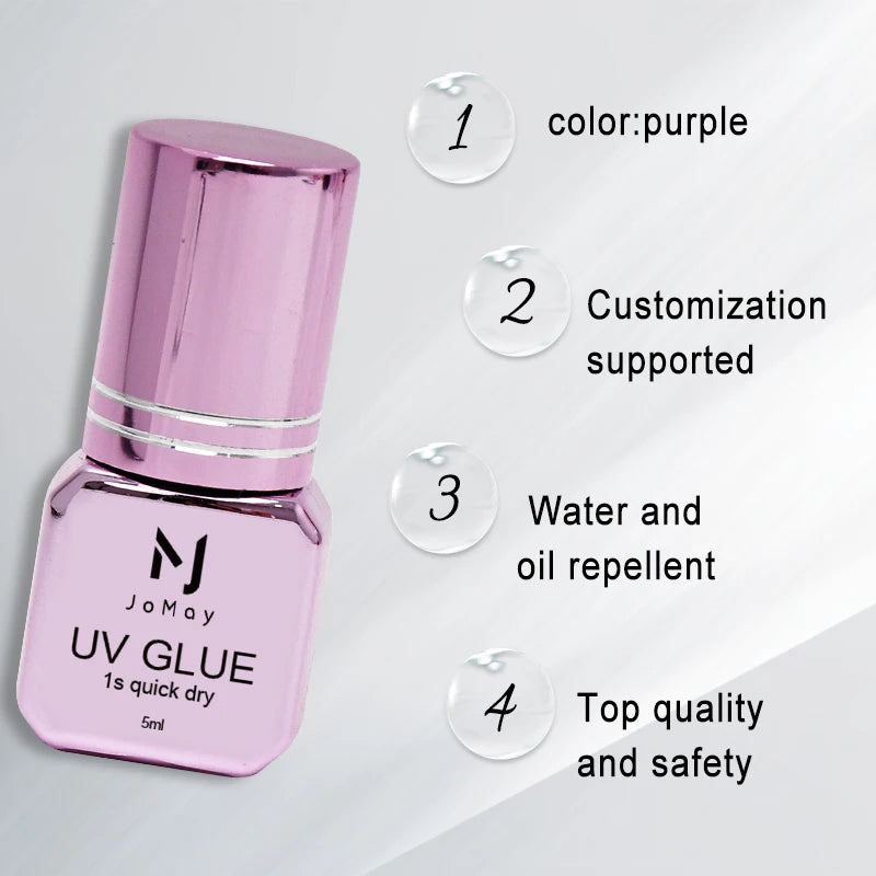 Fast Drying UV Eyelash Extension Glue - Super Strong Adhesive for False Lashes 5ML