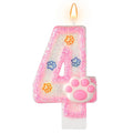 Dog and Cat Birthday Candle Paw Cake Topper for Pet Themed Parties - Multiple Colors