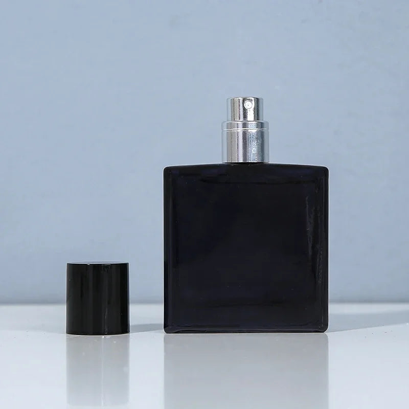 Black Glass Perfume Bottle with Spray Pump - 30/50/100ML Empty Cosmetic Container