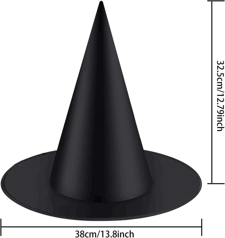 12pcs Halloween Witch Hat Costume Accessories Black Collapsible Party Hats