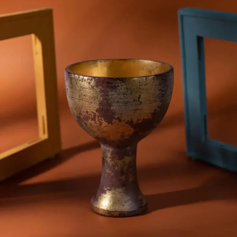 Holy Grail Cup Prop - Vintage Resin Trophy for Halloween Cosplay & Collecting