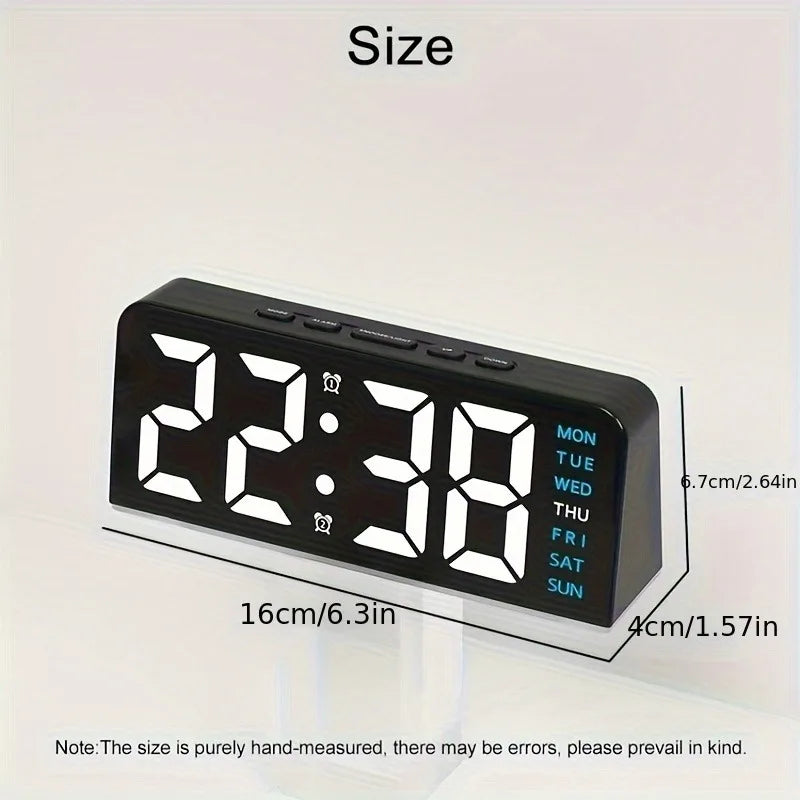 Digital Alarm Clock with Atmosphere Light & Date Display - USB Powered, Adjustable Brightness
