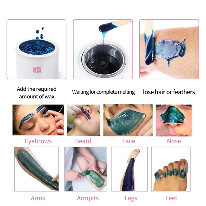 Mini Wax Heater for Facial and Eyebrow Hair Removal - Portable & Compact