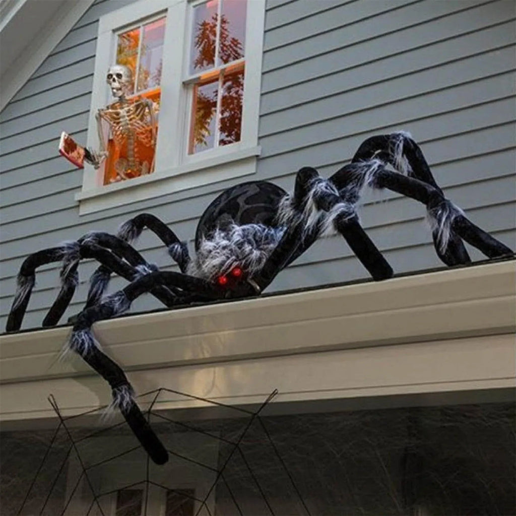 Large Outdoor Halloween Spider Decoration Plush Fake Spider for Yard & Party