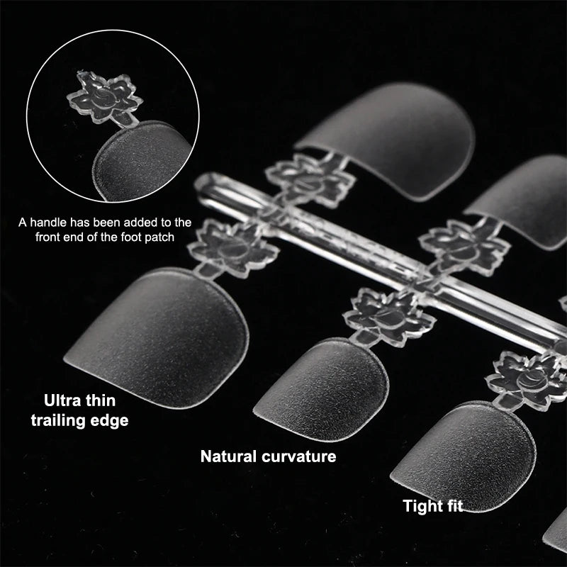 Kids Fake Nail Tips Set - 100 Clear Short Press-On Nails for Children’s Manicure