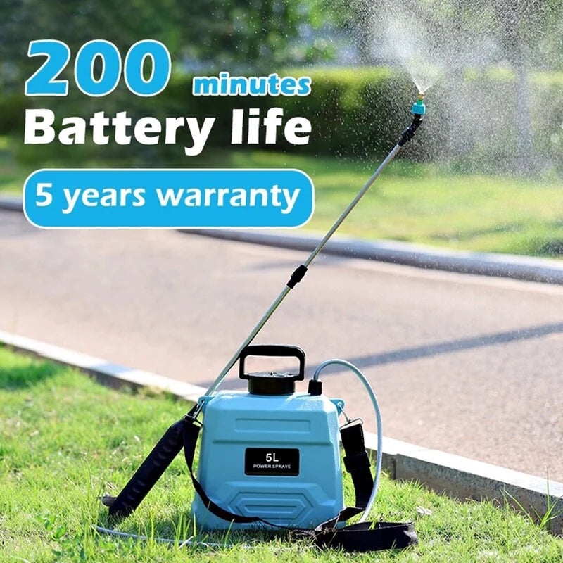 5L Electric Backpack Sprayer for Garden Irrigation Disinfection Pesticide Green Blue White