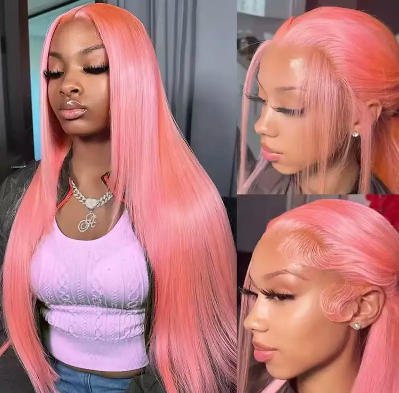 Long Silky Straight Lace Frontal Wig for Black Women - Preplucked with Baby Hair