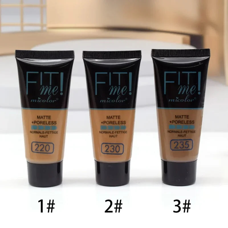 2-in-1 Dark Skin Liquid Foundation Set for Women - Waterproof Concealer & Oil Control Cream