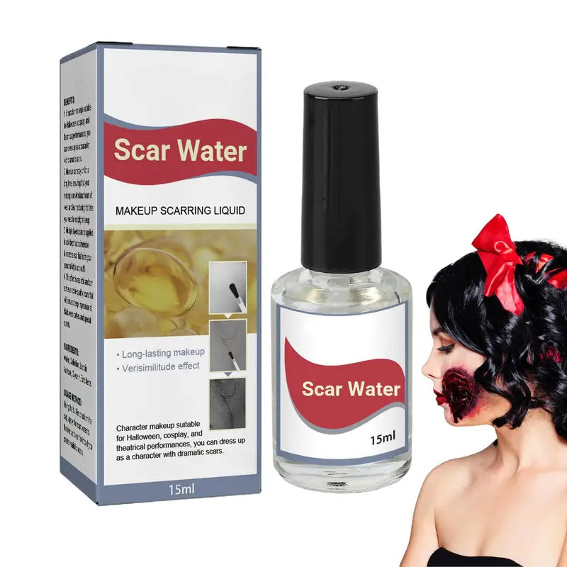 Scar Makeup Liquid with Brush for Halloween, Cosplay & Theater - 15ml