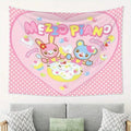 Kawaii Wall Hanging Tapestry - Pastel Decorative Wall Art for Bedroom & Nursery