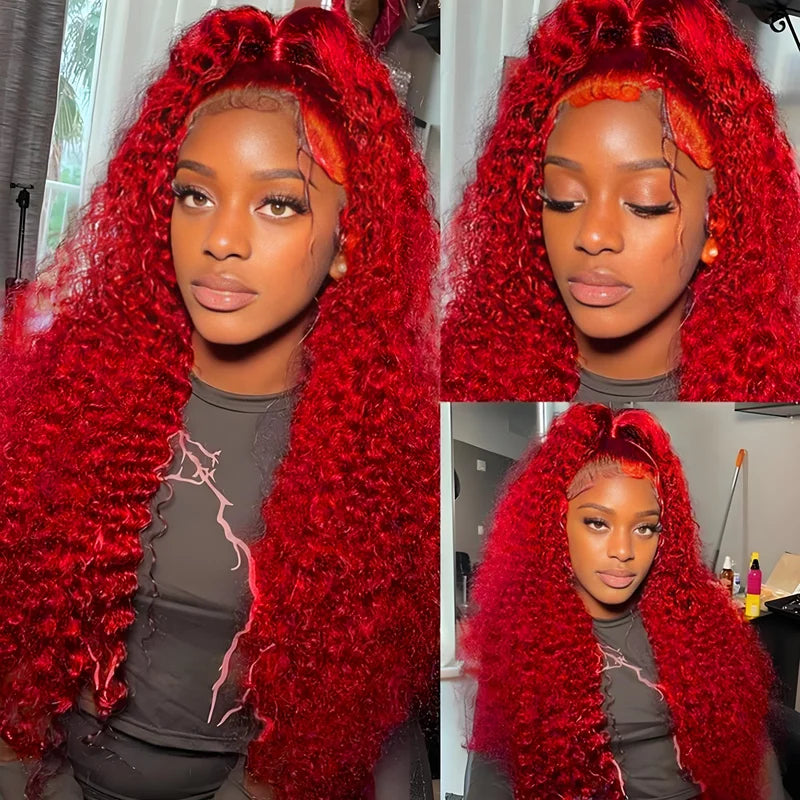 99J Deep Water Wave Lace Frontal Wig - Human Hair, Pre-Plucked, 200% Density
