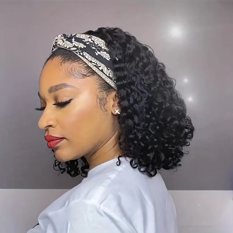 Full Density Body Wave Brazilian Remy Human Hair Wig - Glueless Headband Style