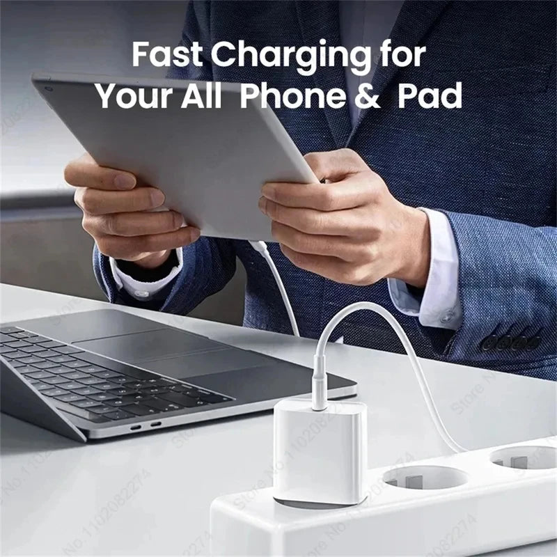 40W USB-C PD Charger Fast Charging Cable for iPhone & Smartphone