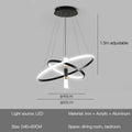Modern Round LED Chandelier for Living Room Dining Kitchen Pendant Light Fixture