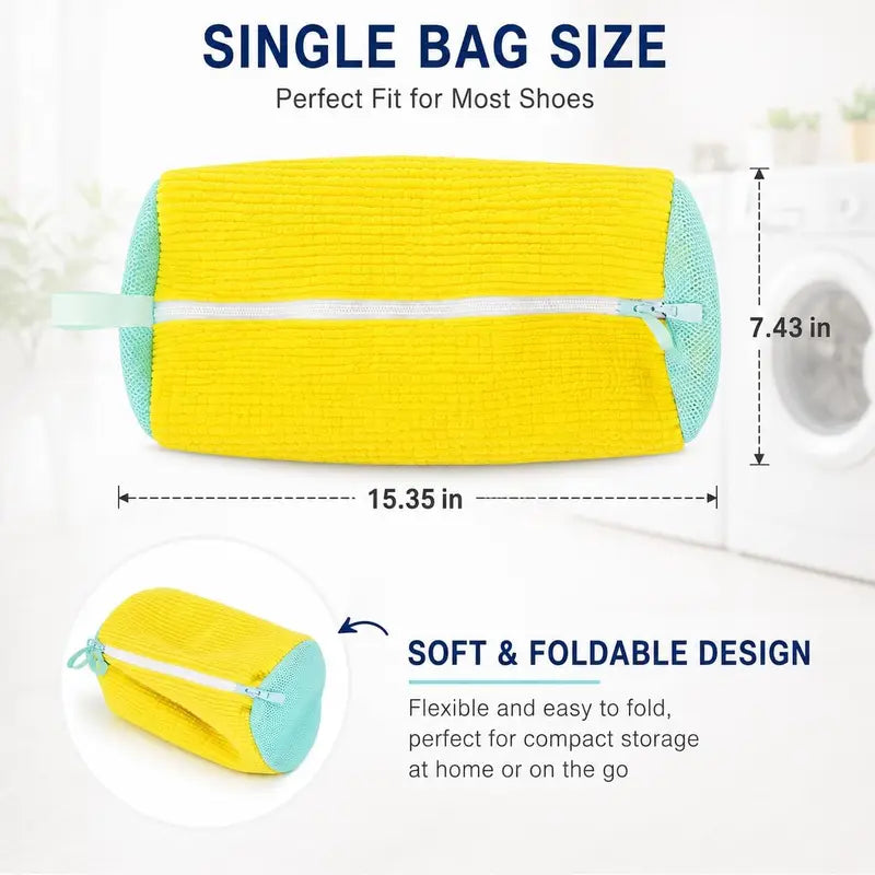 Shoe Washing Machine Bag for All Shoes - Laundry Shoe Cleaning Bag with Zipper