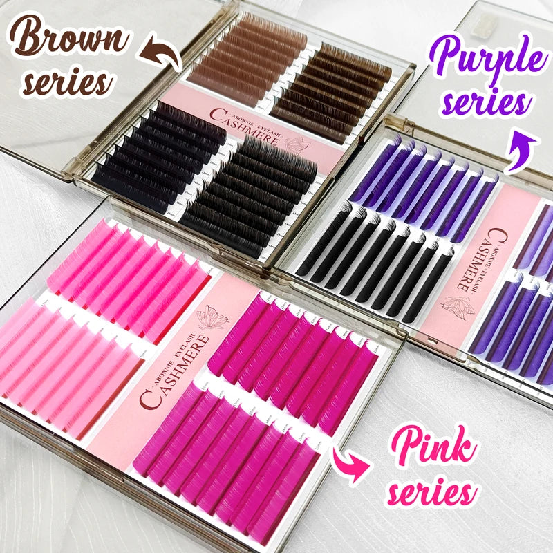 Pink Cashmere Eyelash Extensions 32 Rows - Classic & Volume False Lashes