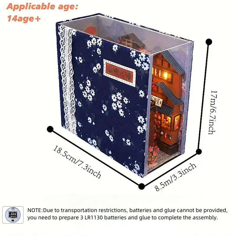DIY Book Nook Kit - Assembly Model for Bookshelf Decor & Micro Home Model