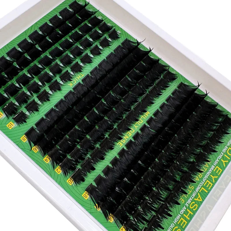 Thick Spiky False Eyelash Clusters 10-18mm Voluminous DIY Eyelash Extensions