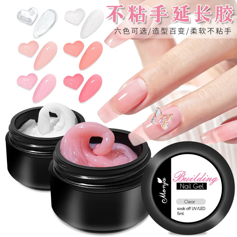 15/5ml Non-Stick Nail Extension Gel Polish for Nail Art & Building - Pink White Clear