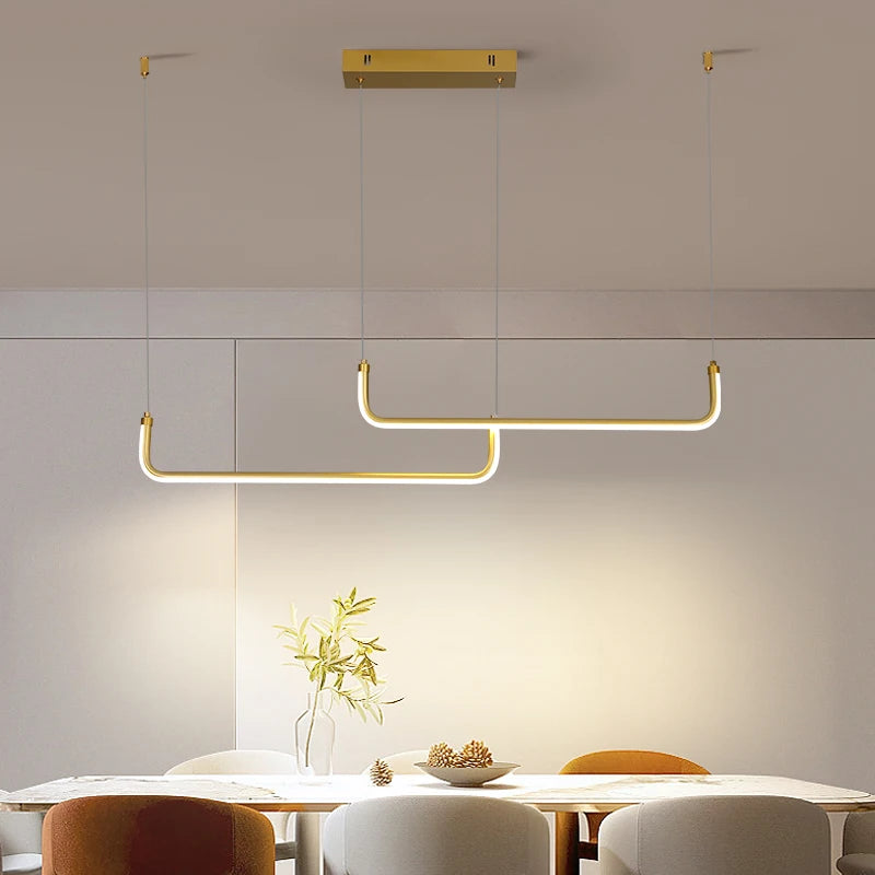 Modern LED Pendant Light Fixture for Dining Room Adjustable Height Energy Efficient