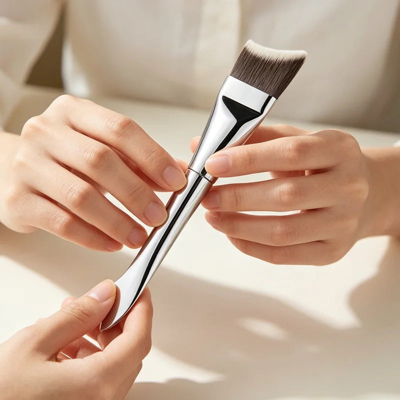 Upgraded Crescent Shape Foundation Makeup Brush - Ultra Thin & Smooth Applicator