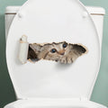Peeping Cat Toilet Seat Sticker - Waterproof 3D Effect Bathroom Decor